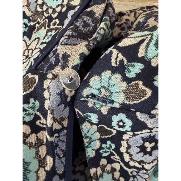 ZAC Zac Posen Pepper Jumpsuit Size 8 Blue Aqua Floral Sleeveless Made USA NWT - Picture 16 of 16